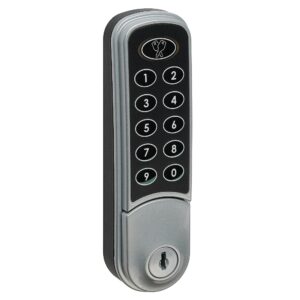 A black and silver nimbus electronic 3960 locker lock with keypad numbers on a white background.