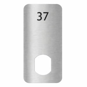 Stainless Steel Locker Number Plate (Double D Cut Out)