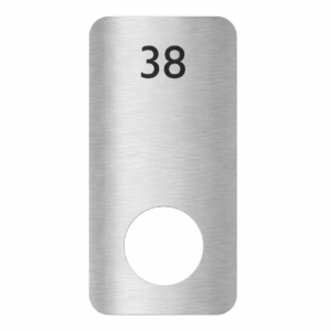 Stainless Steel Locker Number Plate (Circular Cut Out)