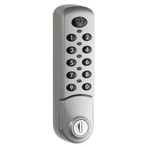 A silver electronic 3780 locker lock with black number buttons on a white background.