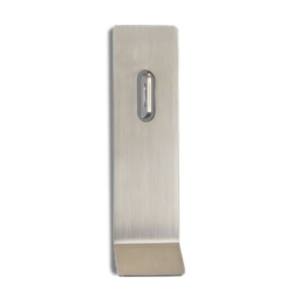 A keyless h2 premium hasp lock for padlocks in satin nickel on a white background with a shadow.
