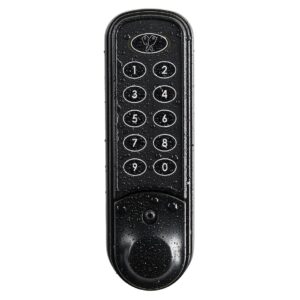 A black electronic 3961 locker lock with black number buttons on a white background.