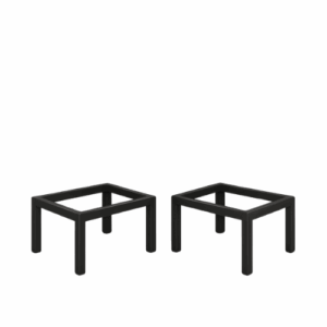 A pair of black brooklyn locker stands for the matching range of lockers with adjustable feet on a white background.