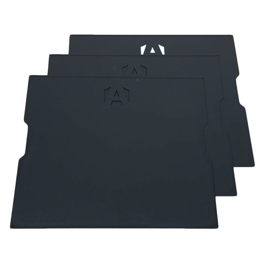 3 black armorgard trekdror dividers suitable for the matching drawer unit.