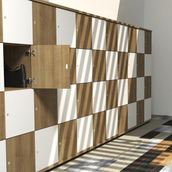 Two colour office lockers