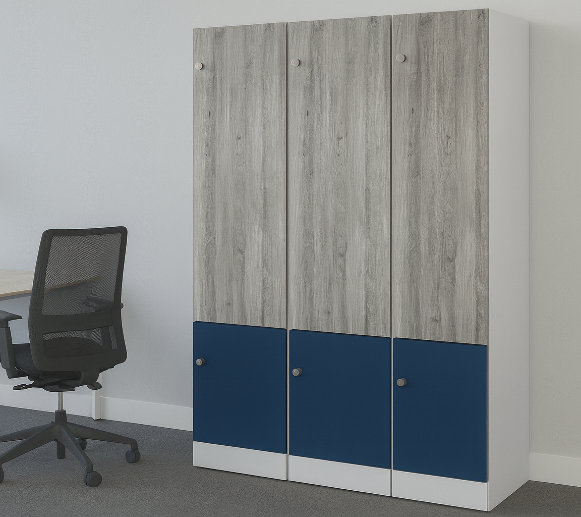 Timber workplace lockers
