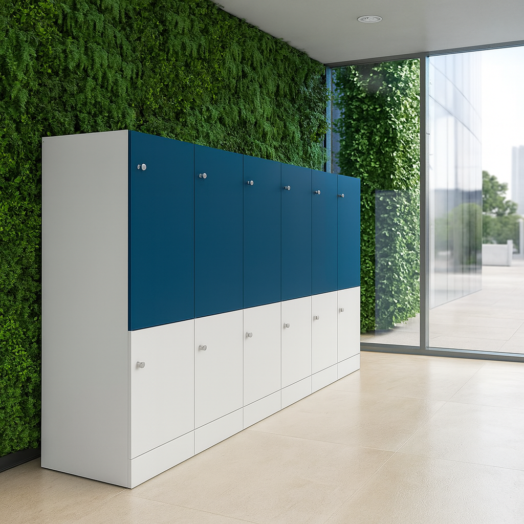 Low height 2 door wood locker